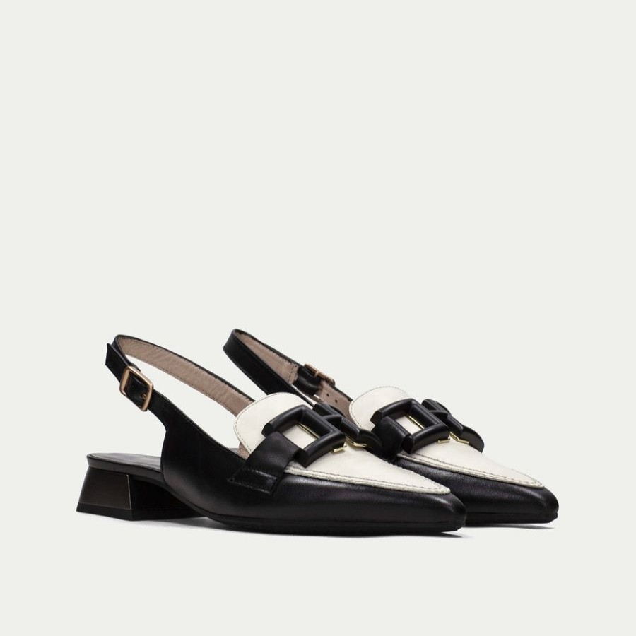 Flats | Hispanitas Hispanitas Dali Soho Black Slingback Black & White