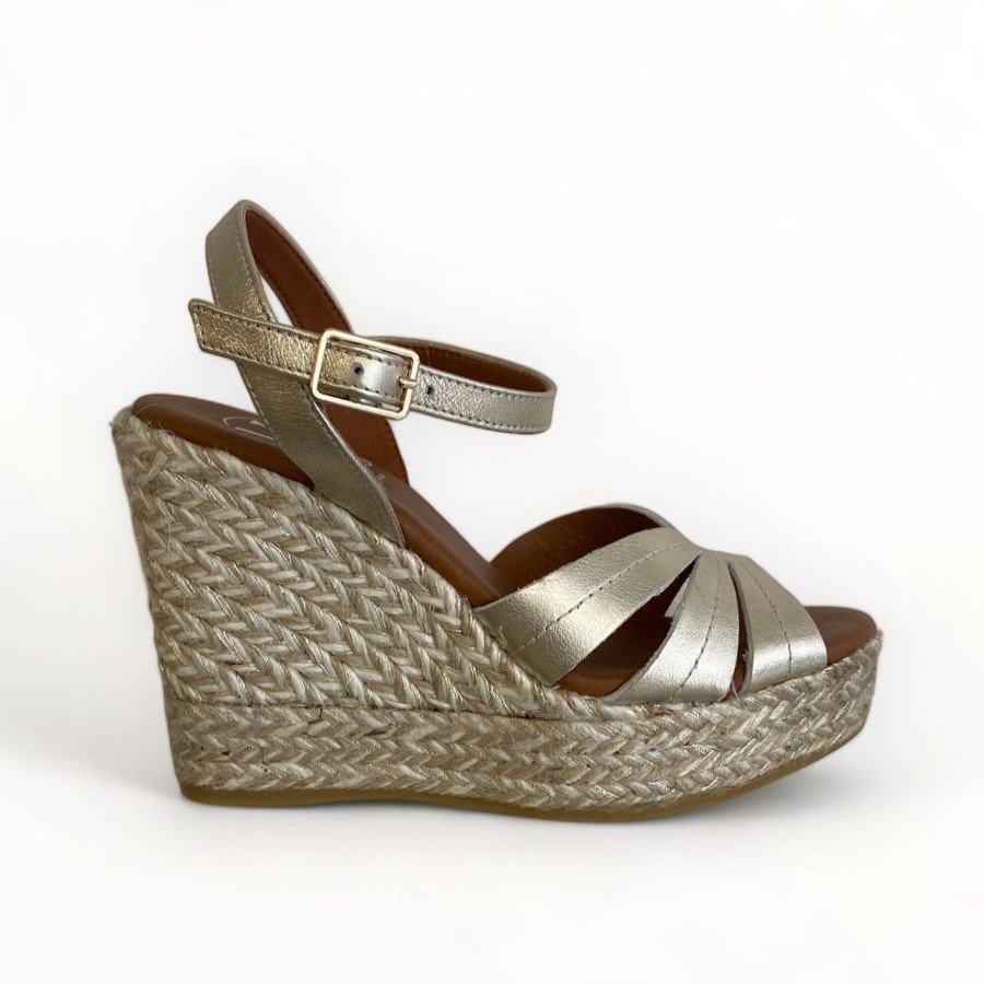 Wedges | Viguera Viguera Wedge Espadrille Sandal Gold