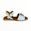 Sandals | REPO Repo White Leather Flat Sandal