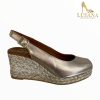 Sandals | VIGUERA Viguera Gold Peep Toe Espadrille