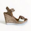 Sandals | REPO Repo Gold & Beige Wedge Sandal