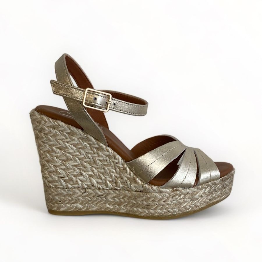 Sandals | Viguera Viguera Wedge Espadrille Sandal Gold