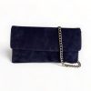 Handbags | Le Babe Le Babe Navy Suede Clutch Bag