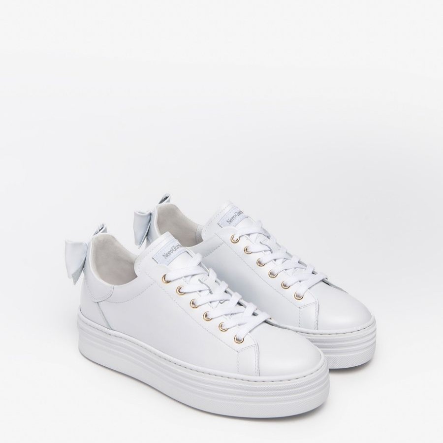 Trainers | NeroGiardini Nerogiardini White Trainers With Bow