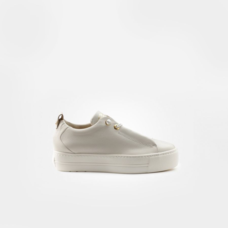 Trainers | Paul Green Paul Green Beige Leather Trainer Ivory/Gold