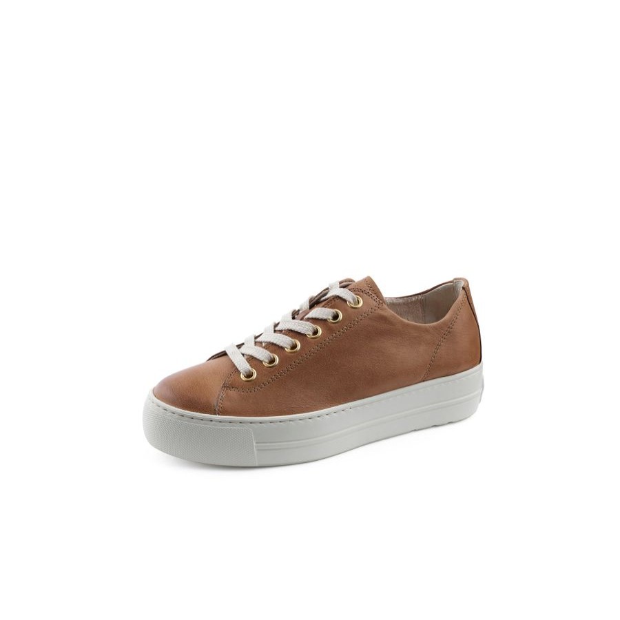 Trainers | Paul Green Paul Green Leather Platform Trainer Tan