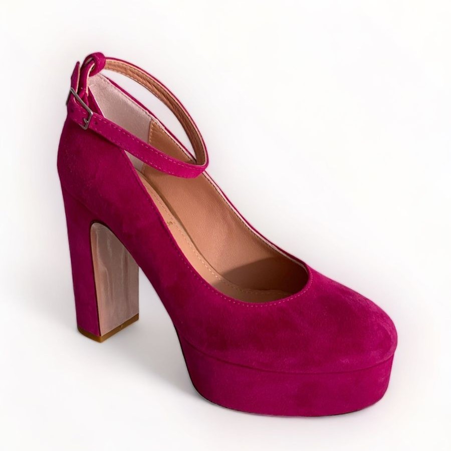 High Heels | Oxitaly Oxitaly Pink Suede Platform Shoe