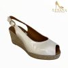 Sandals | VIGUERA Viguera White Peep Toe Espadrille