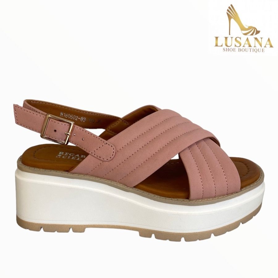 Wedges | Regarde Le Ciel Regarde Le Ciel Jemina Sandal Nude/Pink