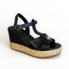 Sandals | REPO Repo Black Leather Wedge Sandal