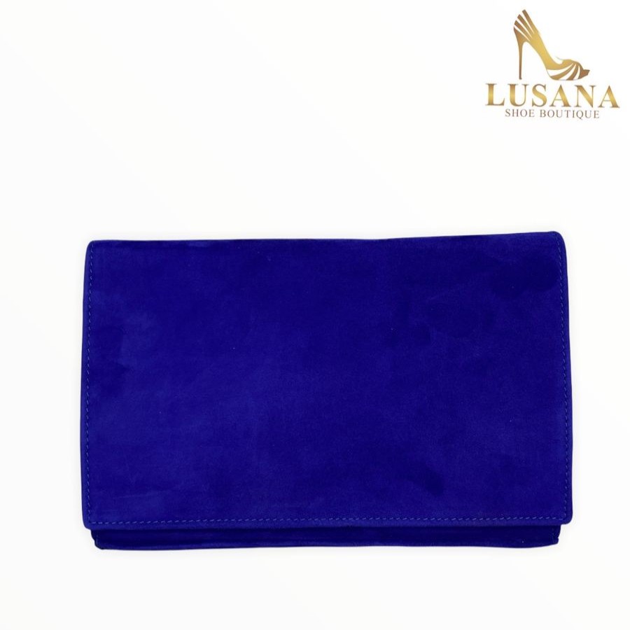 Handbags | Marian Marian Electric Blue Suede Clutch Bag