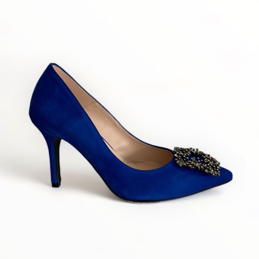 High Heels | Marian Marian Blue Suede Court Shoe