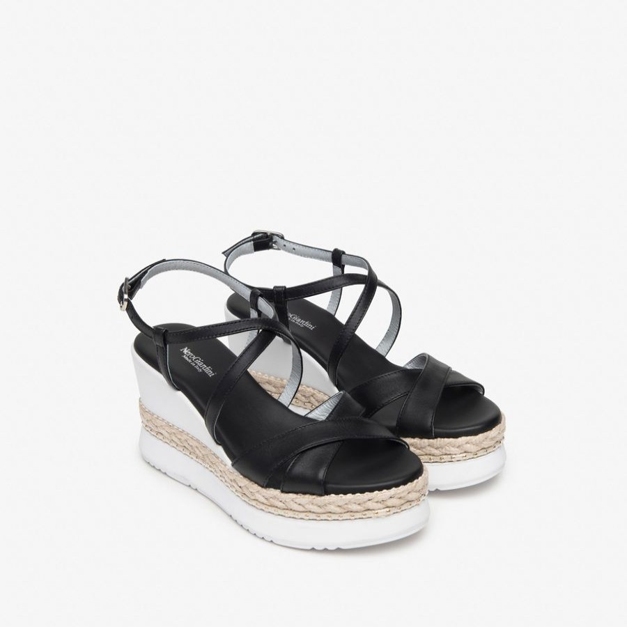 Sandals | NeroGiardini Nerogiardini Wedge Sandal Black