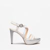 Sandals | NeroGiardini Nerogiardini Silver Platform Sandal