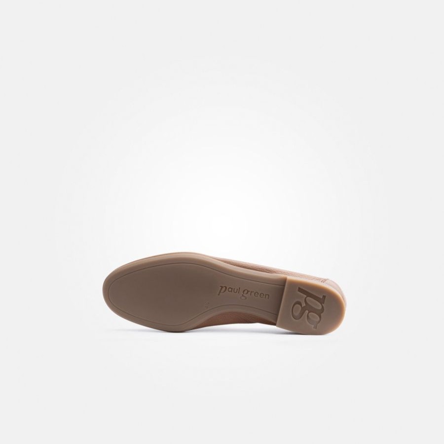 Flats | Paul Green Paul Green Tan Leather Loafer Easy Grained Sahara