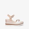 Sandals | NeroGiardini Nerogiardini White & Nude Wedge Sandal