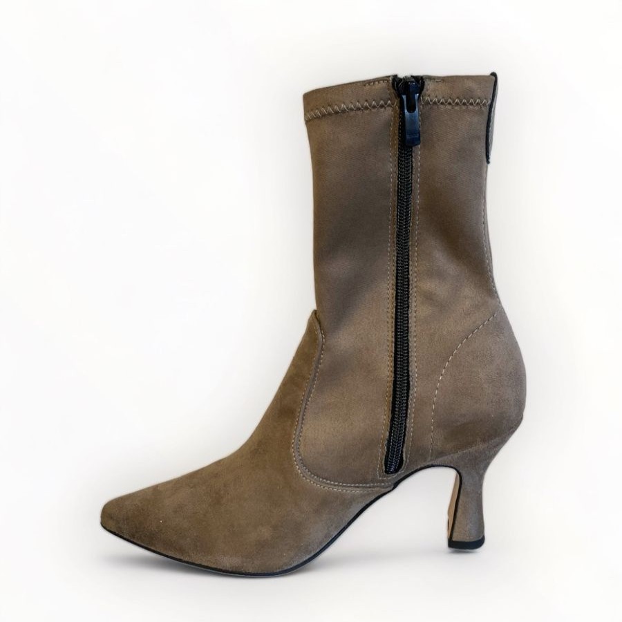 Ankle Boots | DChicas Dchicas Taupe Stretch Sock Boot