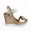 Wedges | REPO Repo Gold & Cream Wedge Sandal