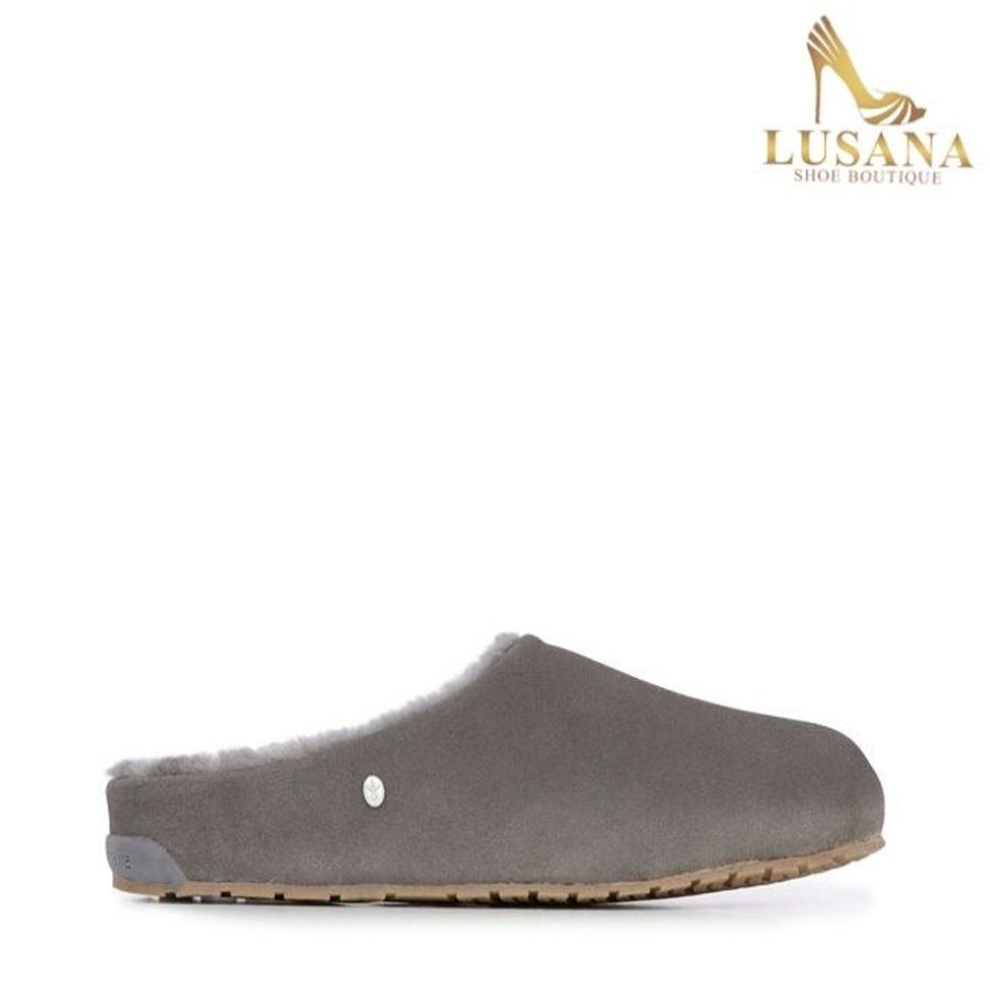 Slippers | EMU Emu Monch Mule Slipper Charcoal/Anthracite