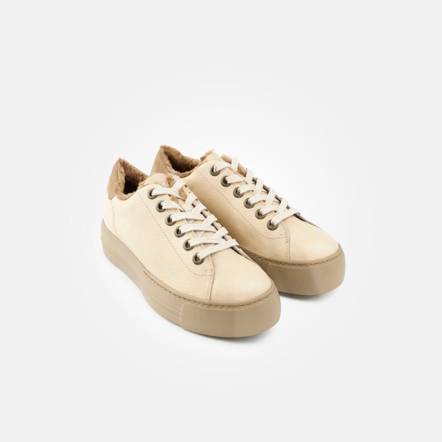 Flats | Paul Green Paul Green Leather Trainer Almond