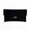 Handbags | LODI Lodi Black Suede Clutch Bag - Silver Hardware