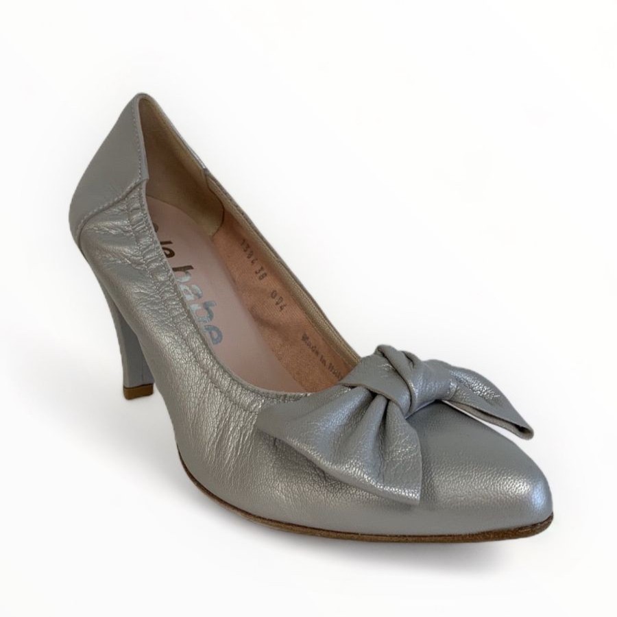 High Heels | Le Babe Le Babe Perlato Perla (1384S9) Silver Court With Bow