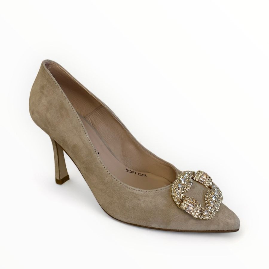 High Heels | Marian Marian Beige Suede Court Shoe Ante Beig