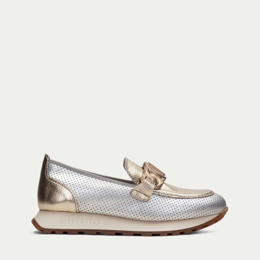 Flats | Hispanitas Hispanitas Loira Loafer Silver & Gold