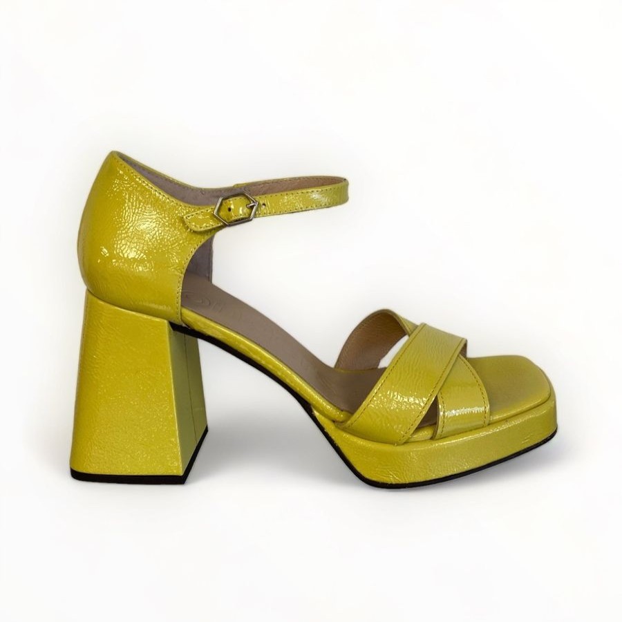 Sandals | Wonders Wonders Julia Lime Patent Platform Sandal