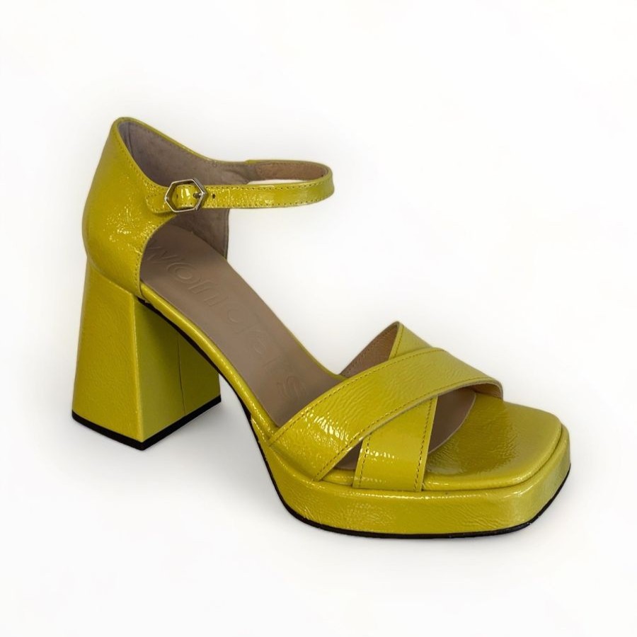 Sandals | Wonders Wonders Julia Lime Patent Platform Sandal