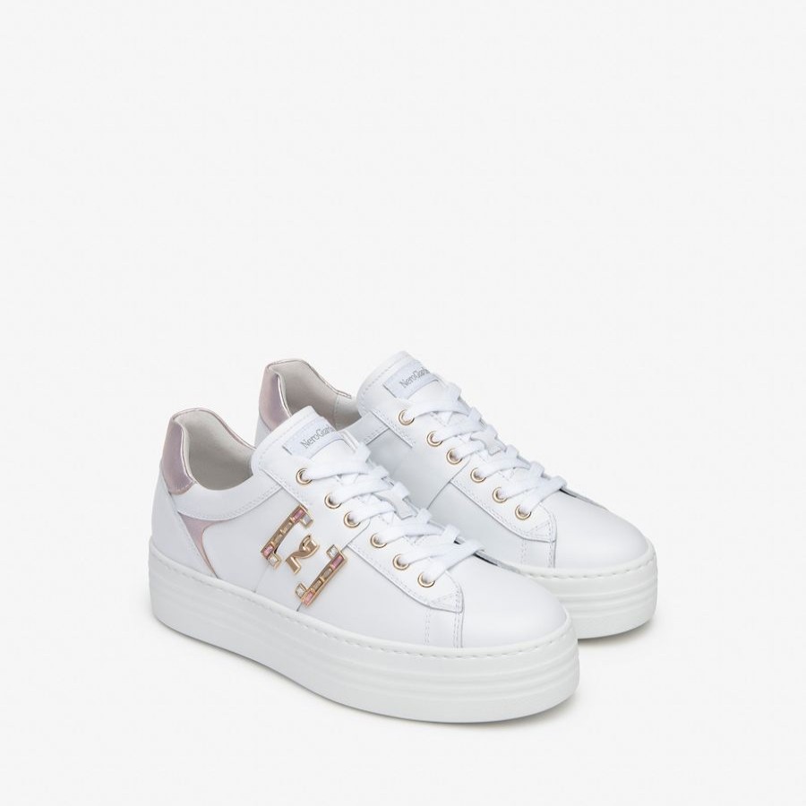 Trainers | NeroGiardini Nerogiardini Leather Trainer White