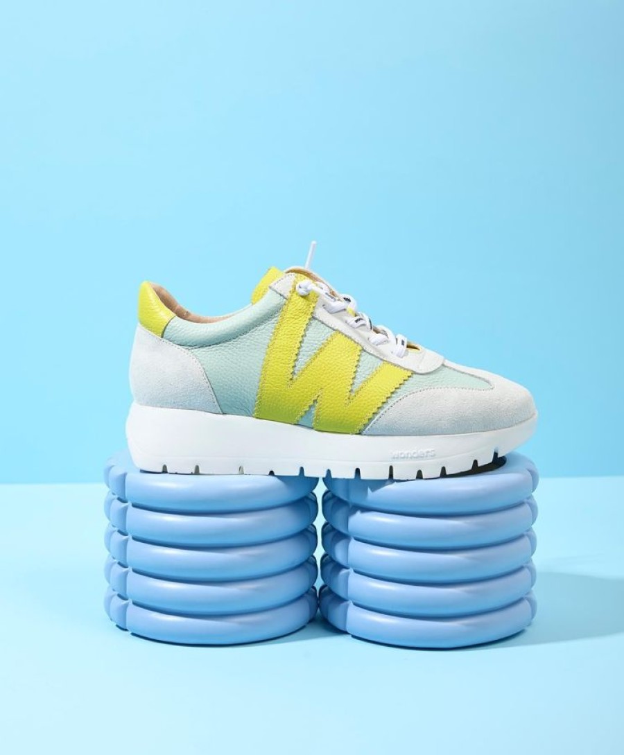 Trainers | Wonders Wonders Meri Aqua & Lime Trainers