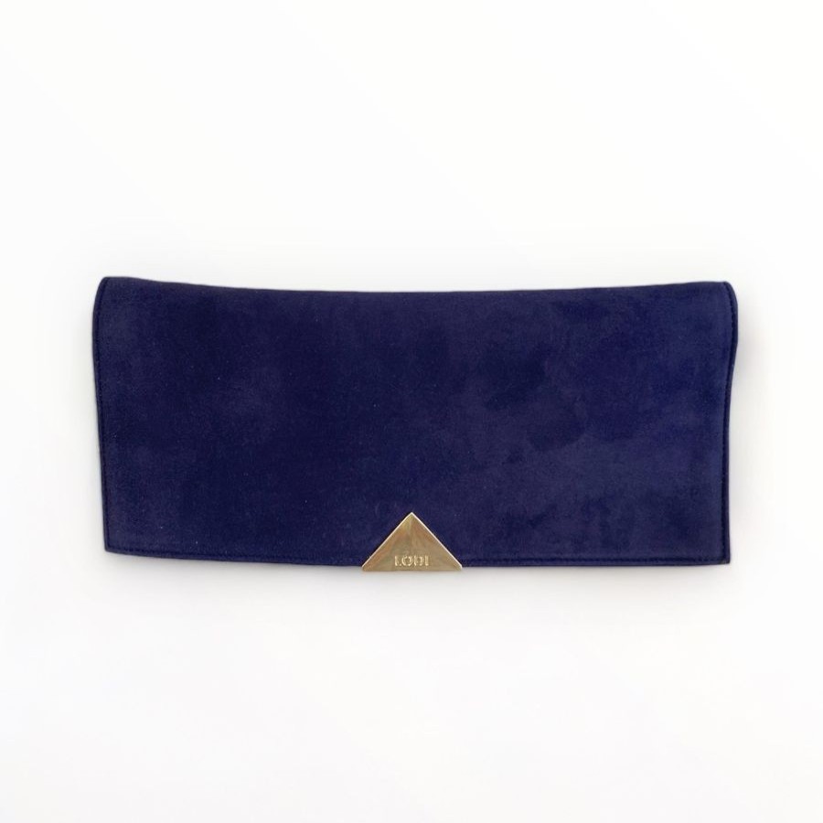 Handbags | LODI Lodi Navy Suede Clutch Bag