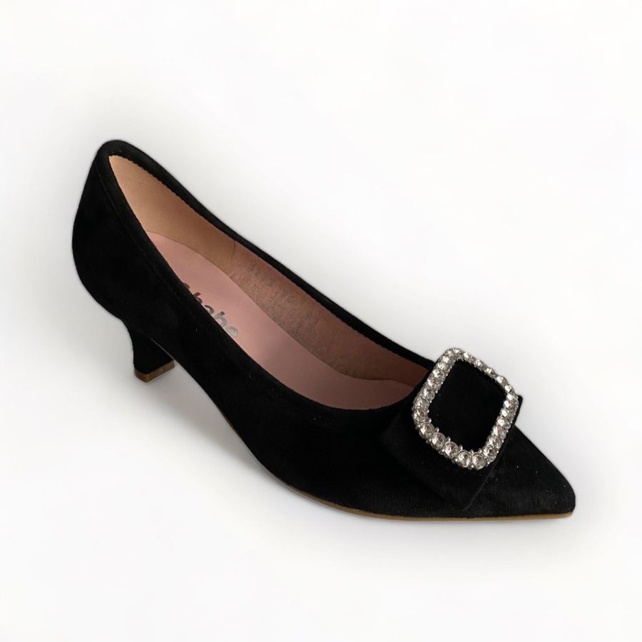 Kitten Heels | Le Babe Le Babe Black Suede Shoe