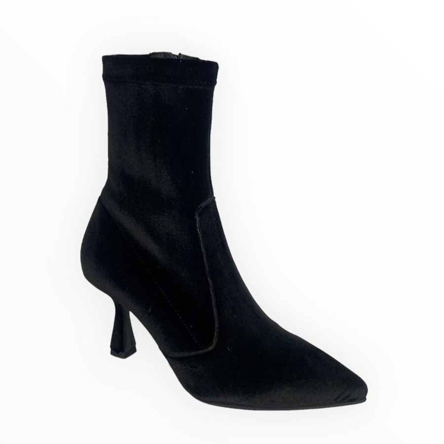 Ankle Boots | Marian Marian Velvet Sock Boot Black