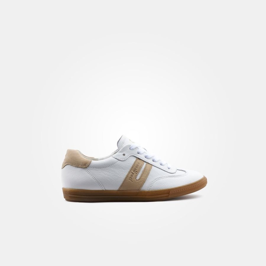 Trainers | Paul Green Paul Green White & Nude Retro Trainer White/Sabbia