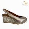 Wedges | VIGUERA Viguera Gold Peep Toe Espadrille