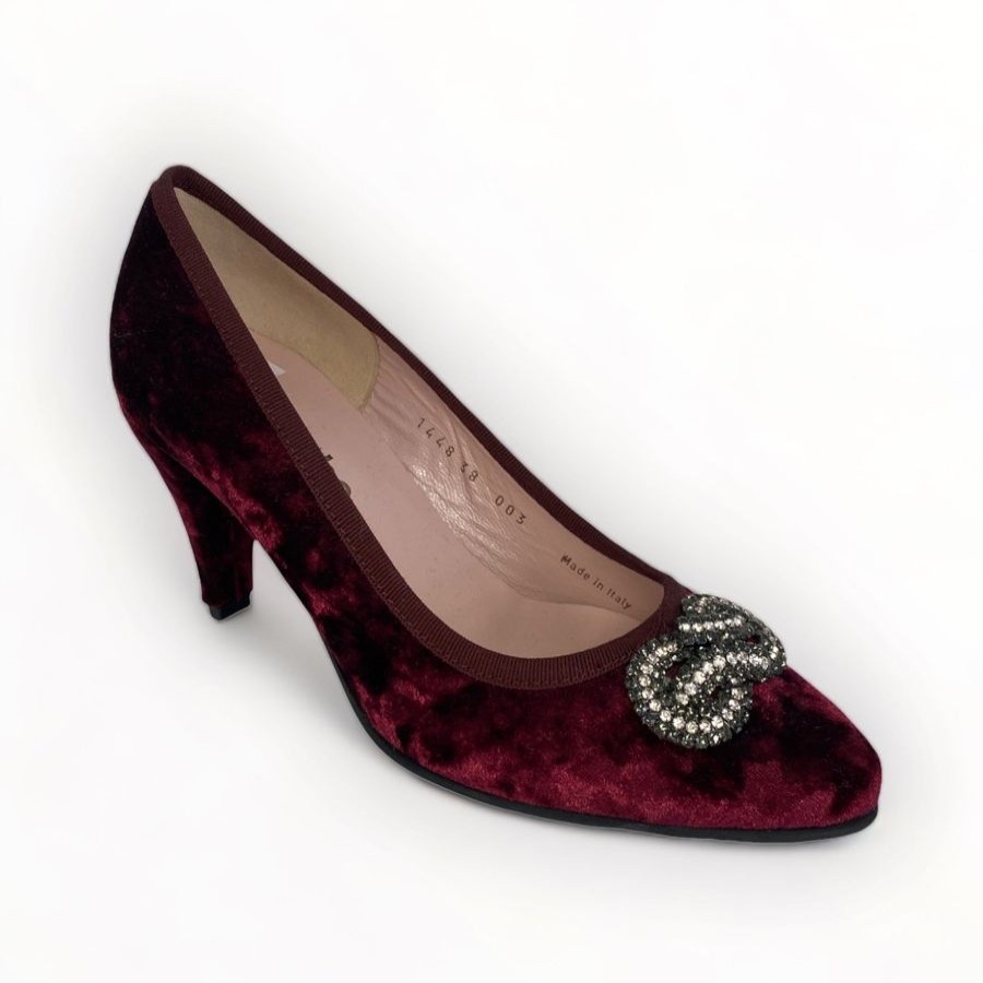 High Heels | Le Babe Le Babe Burgundy Velvet Shoe