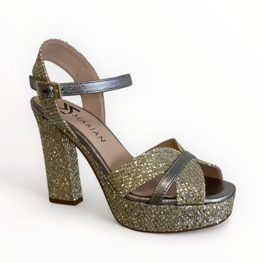 Sandals | Marian Marian Sparkle Platform Sandal Vitoria Plata