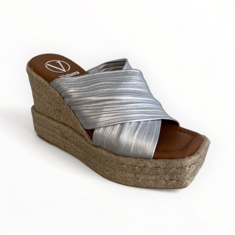 Sandals | VIGUERA Viguera Silver Espadrille Tibet Plata