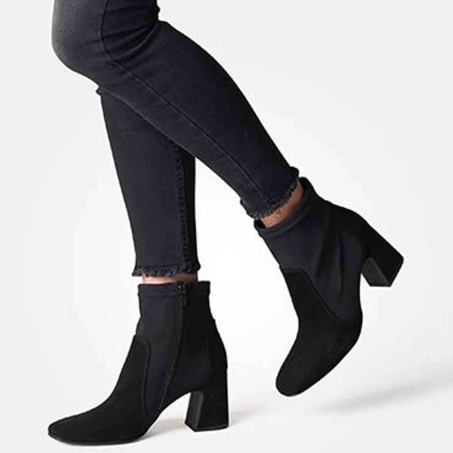 Ankle Boots | Paul Green Paul Green Suede Stretch Ankle Boot Black