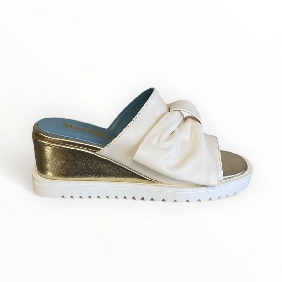 Sandals | Marco Moreo Marco Moreo Cream & Gold Wedge Slider