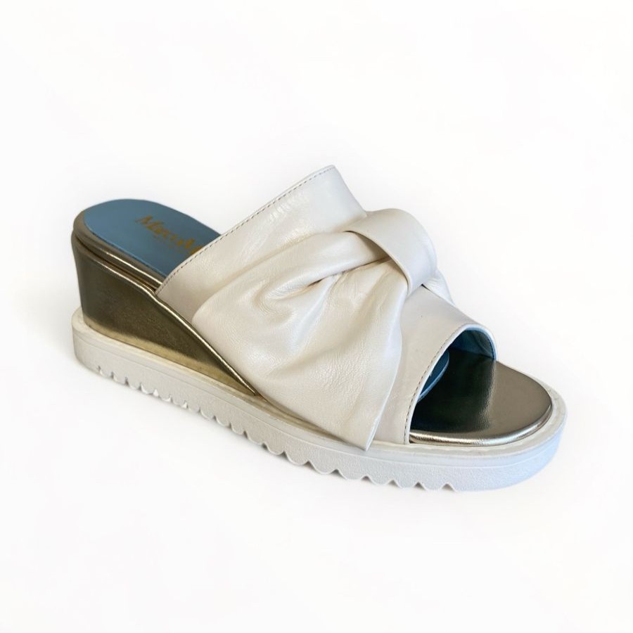 Sandals | Marco Moreo Marco Moreo Cream & Gold Wedge Slider