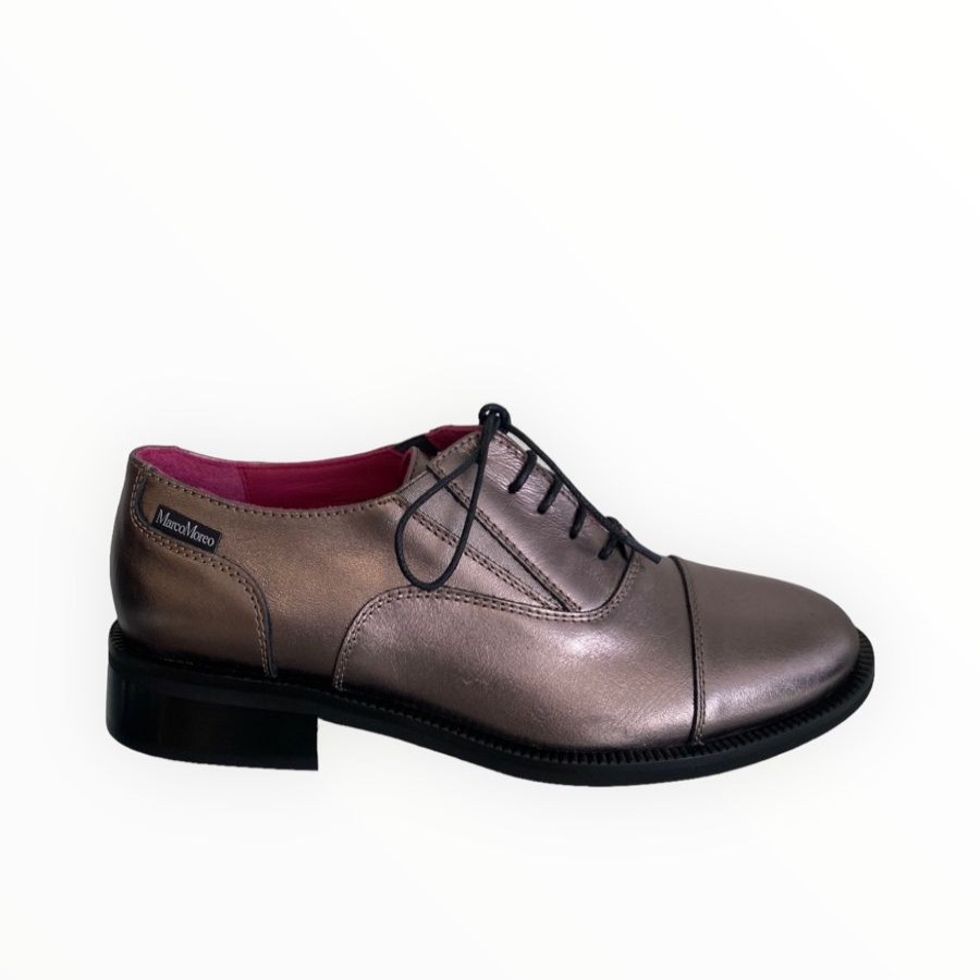 Flats | Marco Moreo Marco Moreo Pewter Leather Brogue Piombo