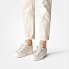 Flats | Paul Green Paul Green Beige Leather Trainer Ivory/Gold