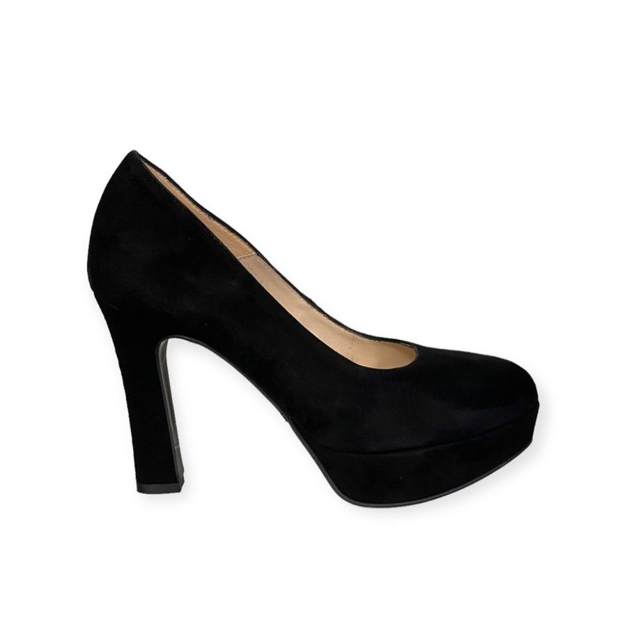 High Heels | Marian Marian Black Suede Platform Shoe Ante Negro