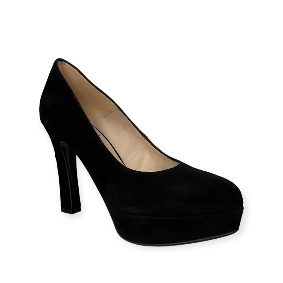 High Heels | Marian Marian Black Suede Platform Shoe Ante Negro