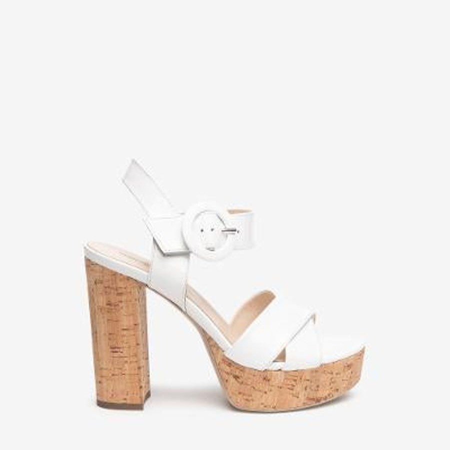 Sandals | NeroGiardini Nerogiardini White Patent Sandal