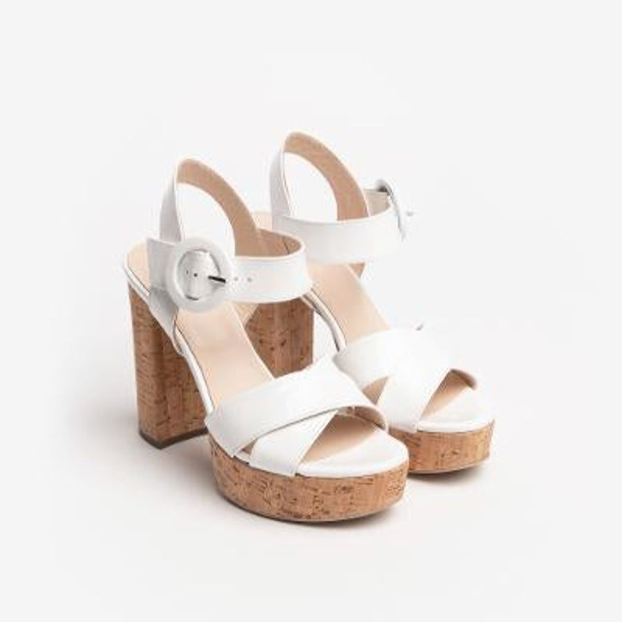 Sandals | NeroGiardini Nerogiardini White Patent Sandal