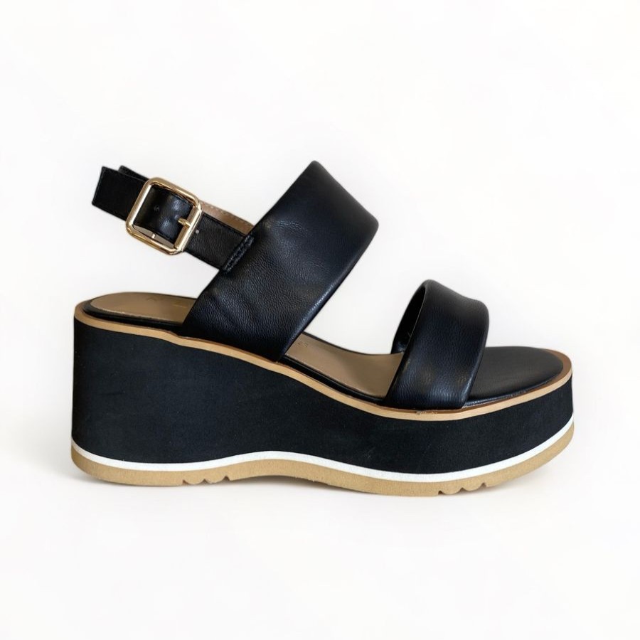 Sandals | REPO Repo Black Wedge Platform Sandal